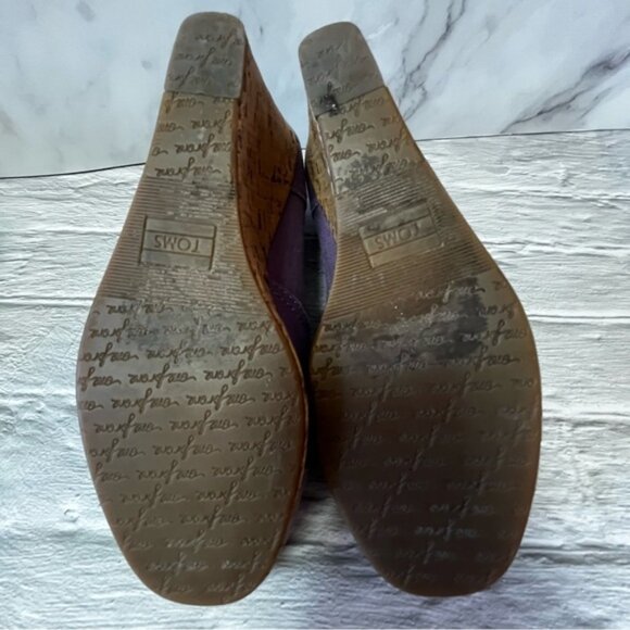 Toms Lavender Orchid Peep Toe Wedge Heel Sandals - Picture 14 of 14